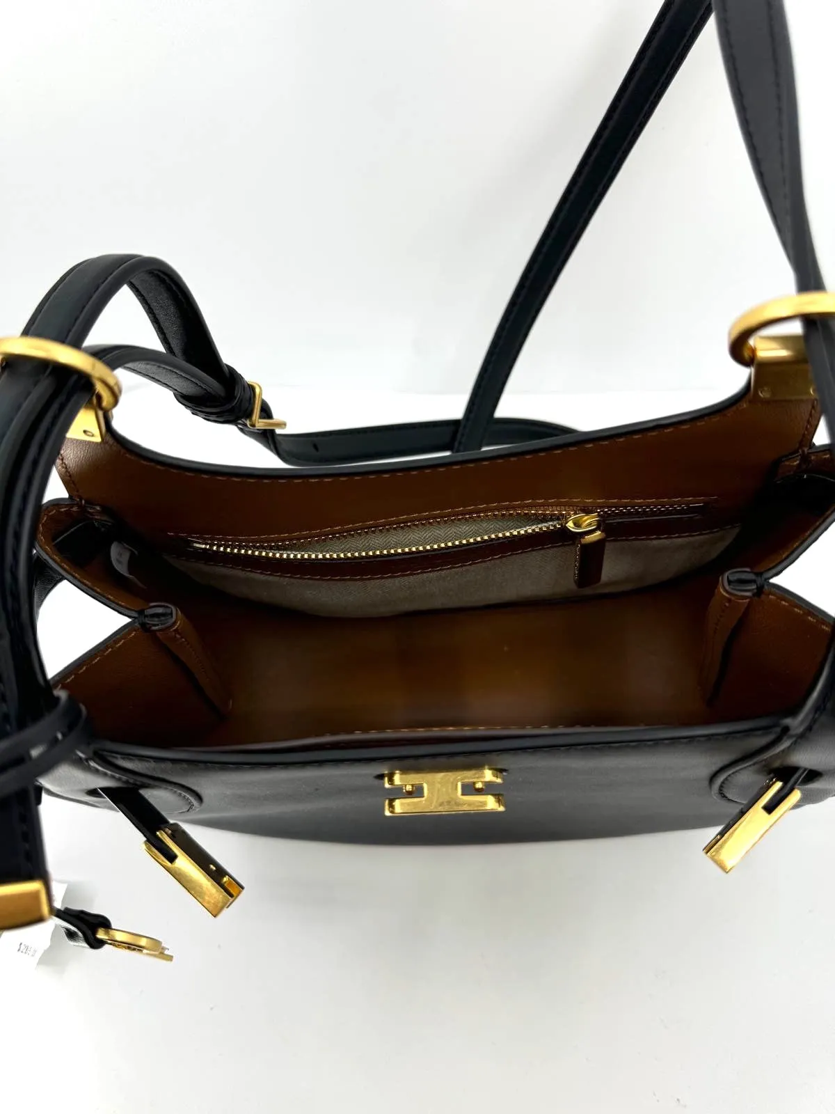 TORY BURCH CALFSKIN LEATHER LEE RADZIWILL SMALL SADDLEBAG