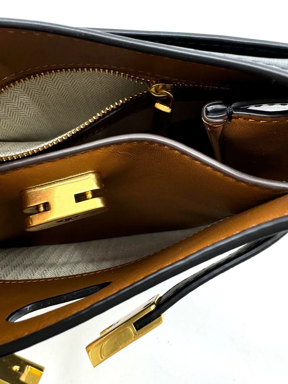 TORY BURCH CALFSKIN LEATHER LEE RADZIWILL SMALL SADDLEBAG
