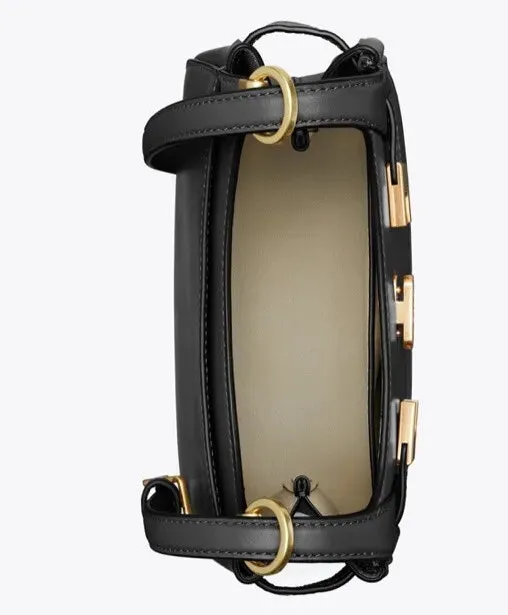 TORY BURCH CALFSKIN LEATHER LEE RADZIWILL SMALL SADDLEBAG