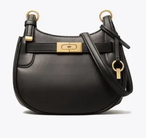 TORY BURCH CALFSKIN LEATHER LEE RADZIWILL SMALL SADDLEBAG