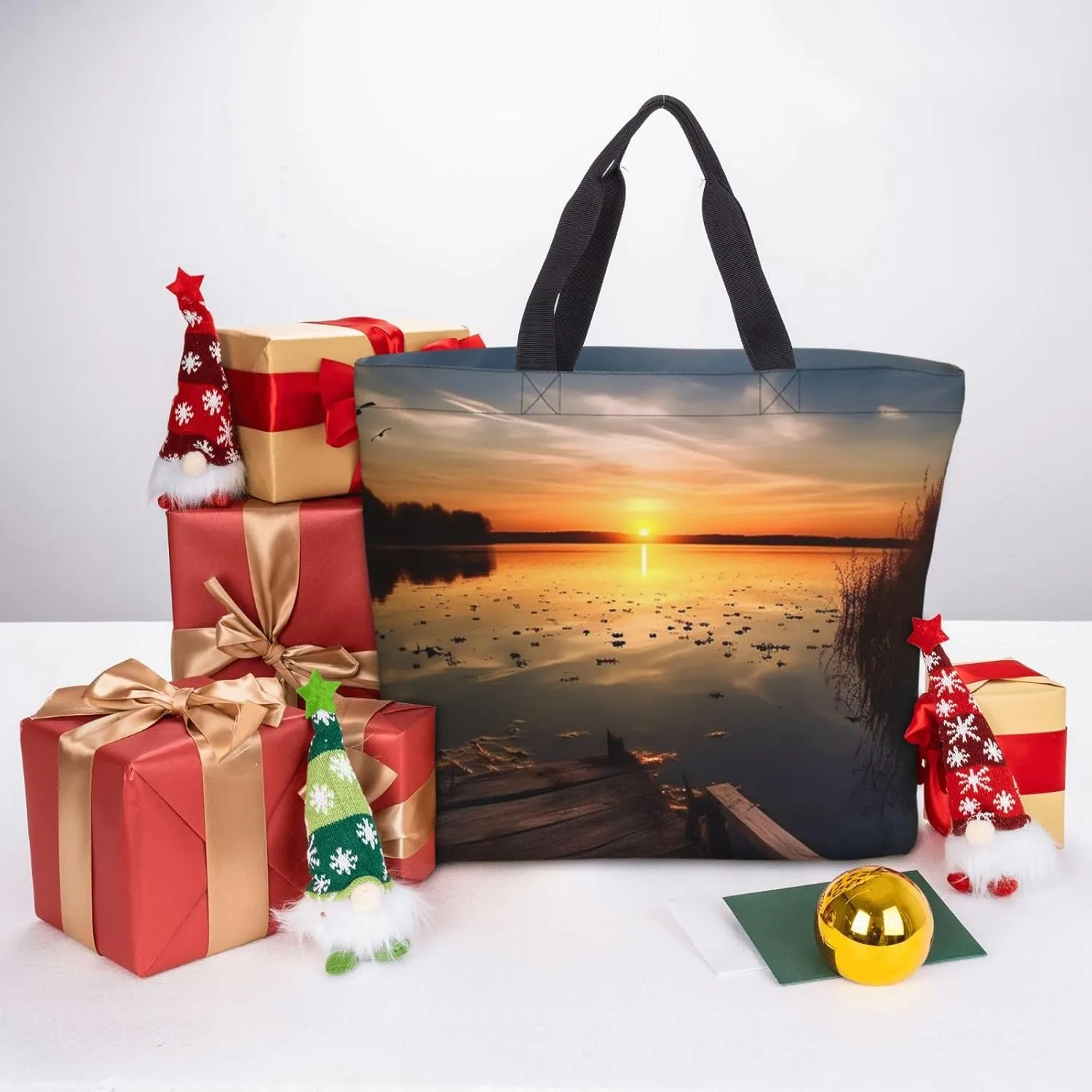 Tote Bag for Women Landscape of Monument Valley Shoulder Bag with Zipper Handbag Large Capacity Reusable Grocery Bag
