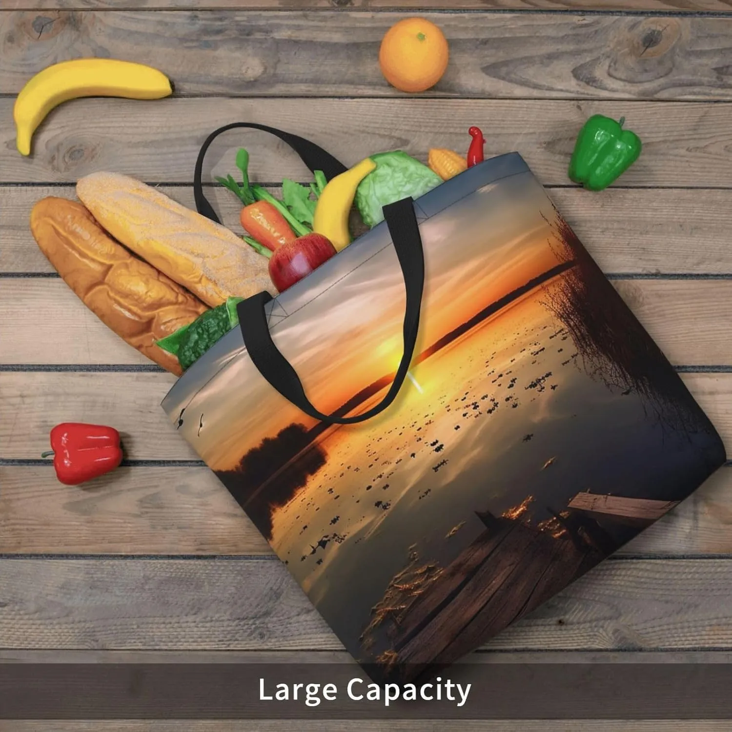 Tote Bag for Women Landscape of Monument Valley Shoulder Bag with Zipper Handbag Large Capacity Reusable Grocery Bag