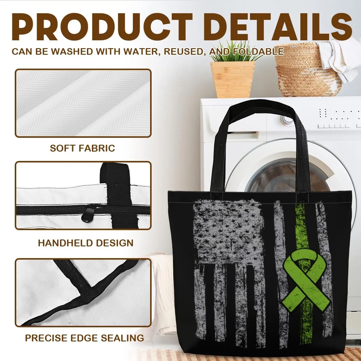Tote Bag for Women Men Large Reusable Beach Shoulder Bags With Zipper for Gym Shopping Travel Gifts Yoga