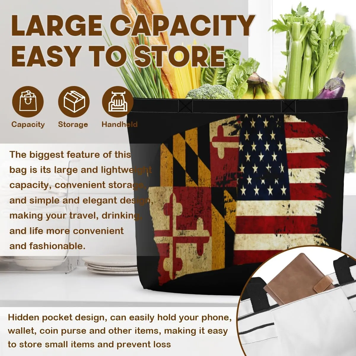 Tote Bag for Women Men Large Reusable Beach Shoulder Bags With Zipper for Gym Shopping Travel Gifts Yoga