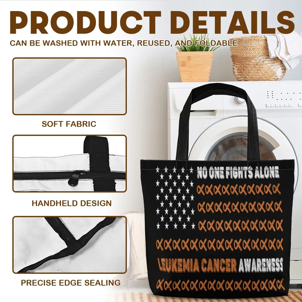 Tote Bag for Women Men Large Reusable Beach Shoulder Bags With Zipper for Gym Shopping Travel Gifts Yoga