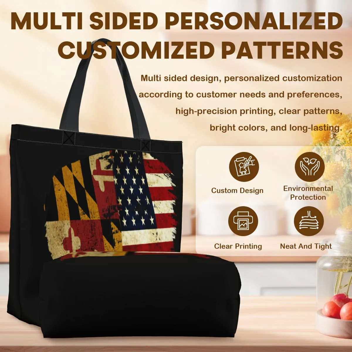 Tote Bag for Women Men Large Reusable Beach Shoulder Bags With Zipper for Gym Shopping Travel Gifts Yoga