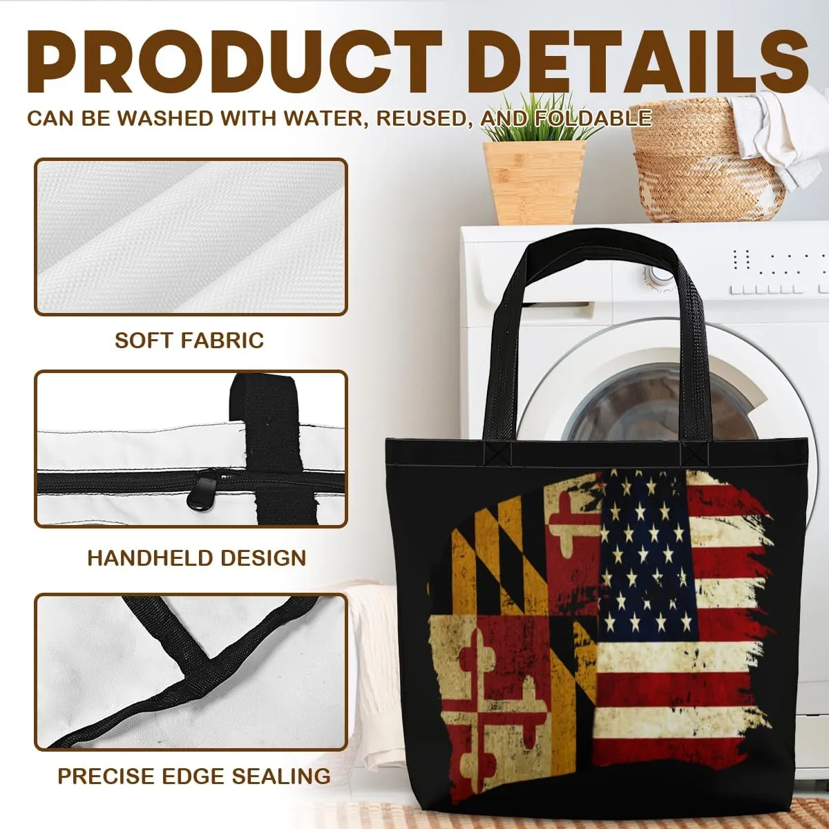 Tote Bag for Women Men Large Reusable Beach Shoulder Bags With Zipper for Gym Shopping Travel Gifts Yoga