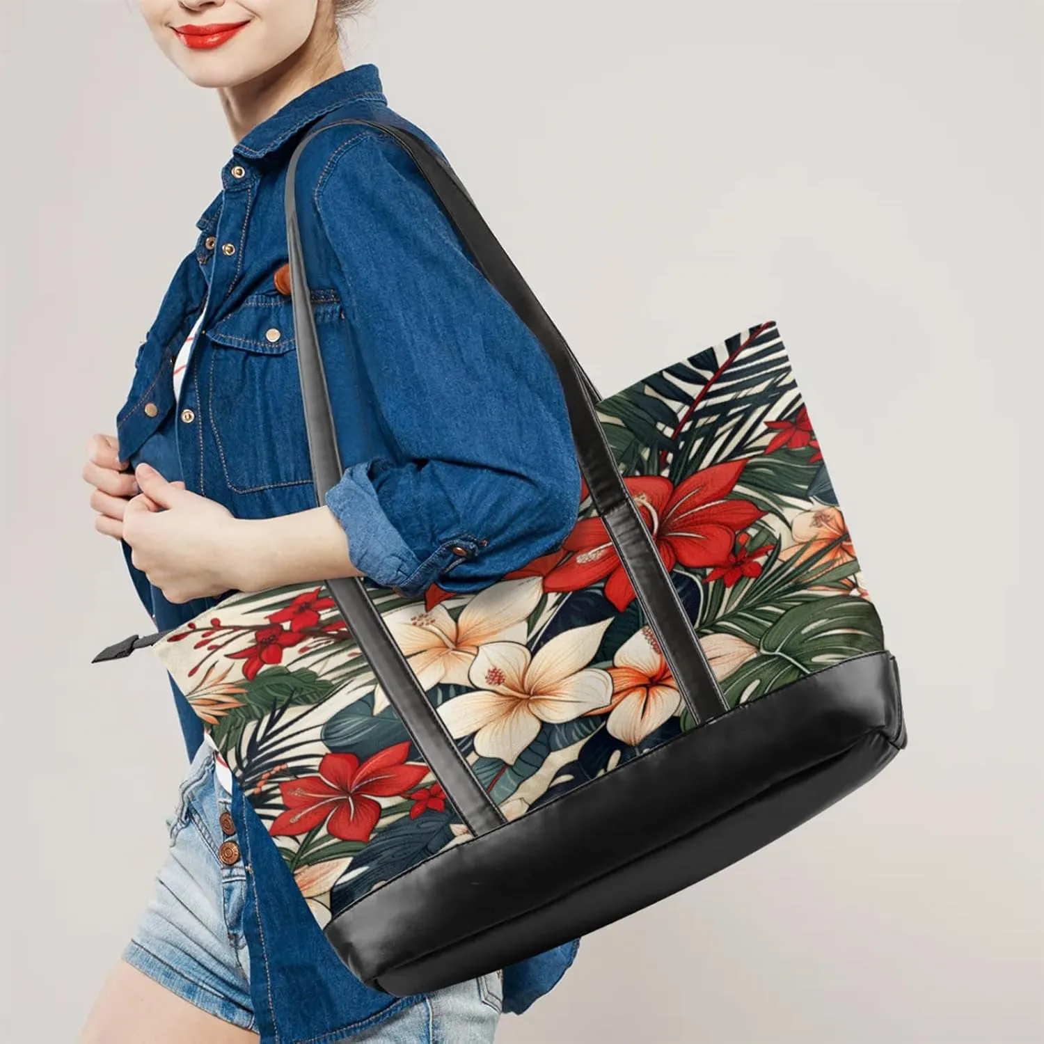 Tote Bag for Women with Zipper, Laptop Tote Bags Laptop Sleeve Case Shoulder Bag Messenger Bags