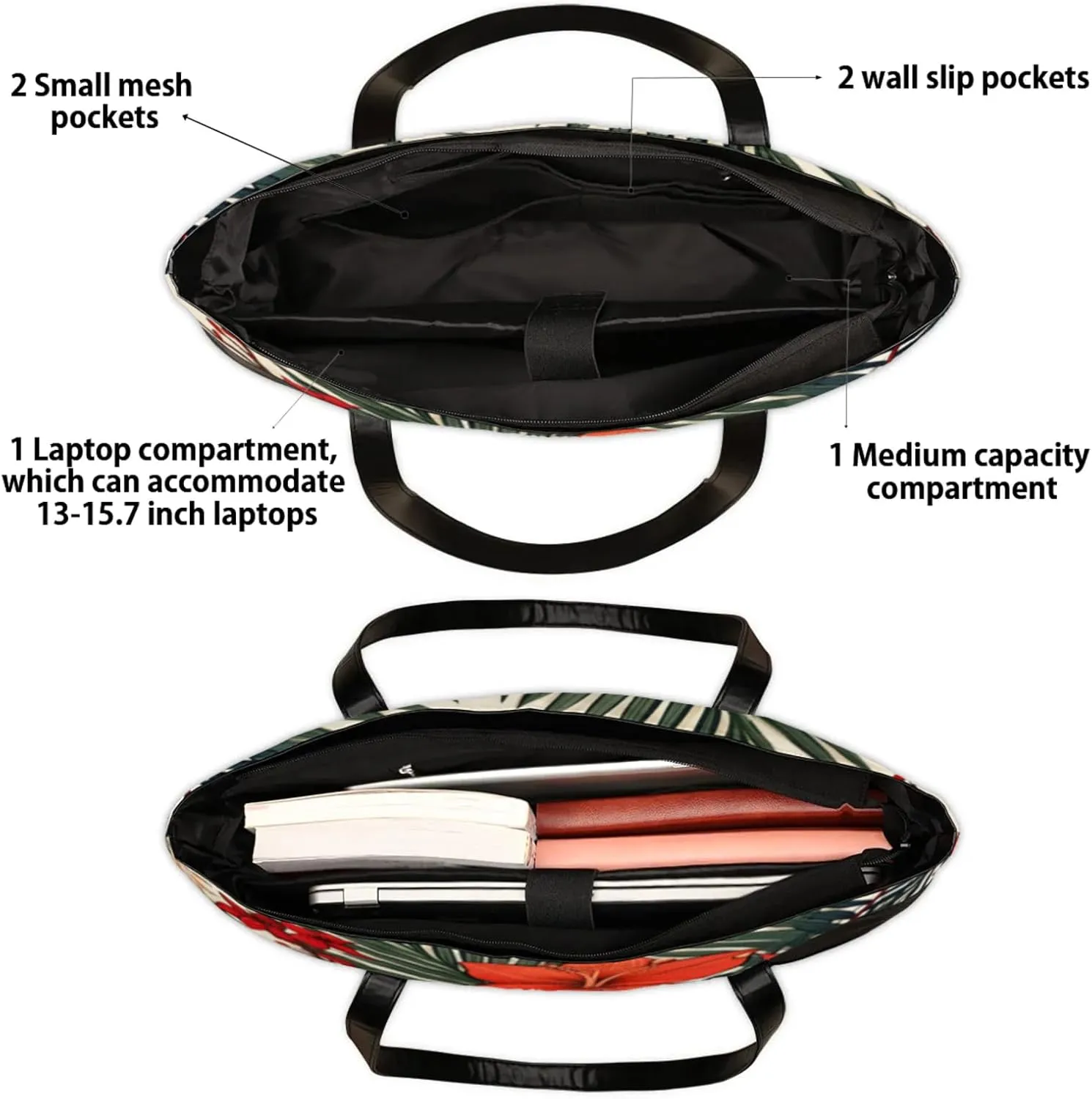 Tote Bag for Women with Zipper, Laptop Tote Bags Laptop Sleeve Case Shoulder Bag Messenger Bags