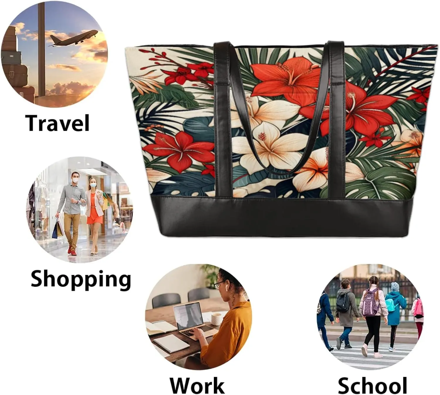 Tote Bag for Women with Zipper, Laptop Tote Bags Laptop Sleeve Case Shoulder Bag Messenger Bags