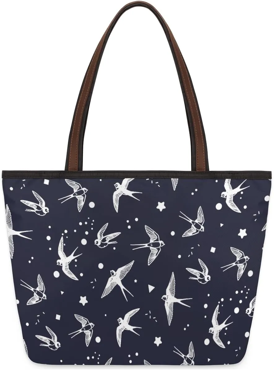 Tote Bag for Women with Zipper Large Capacity Top Handle Casual Shoulder Bag Handbag Reusable Shopping