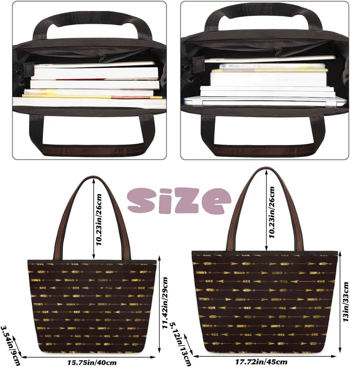 Tote Bag for Women with Zipper Large Capacity Top Handle Casual Shoulder Bag Handbag Reusable Shopping