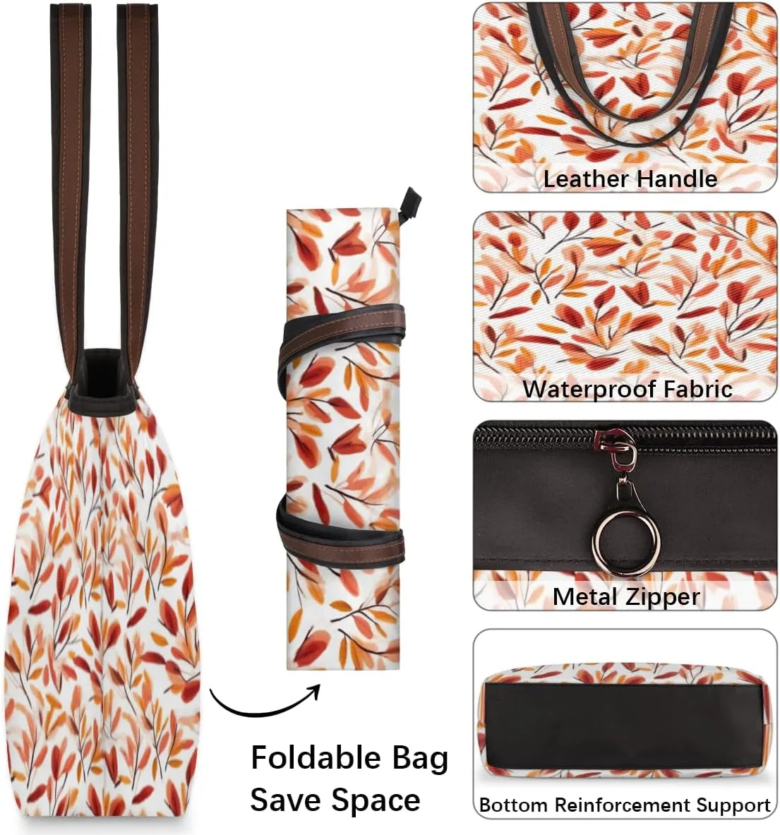 Tote Bag for Women with Zipper Large Capacity Top Handle Casual Shoulder Bag Handbag Reusable Shopping