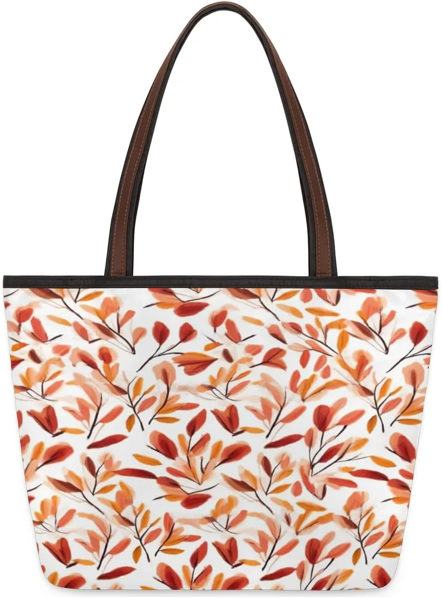 Tote Bag for Women with Zipper Large Capacity Top Handle Casual Shoulder Bag Handbag Reusable Shopping