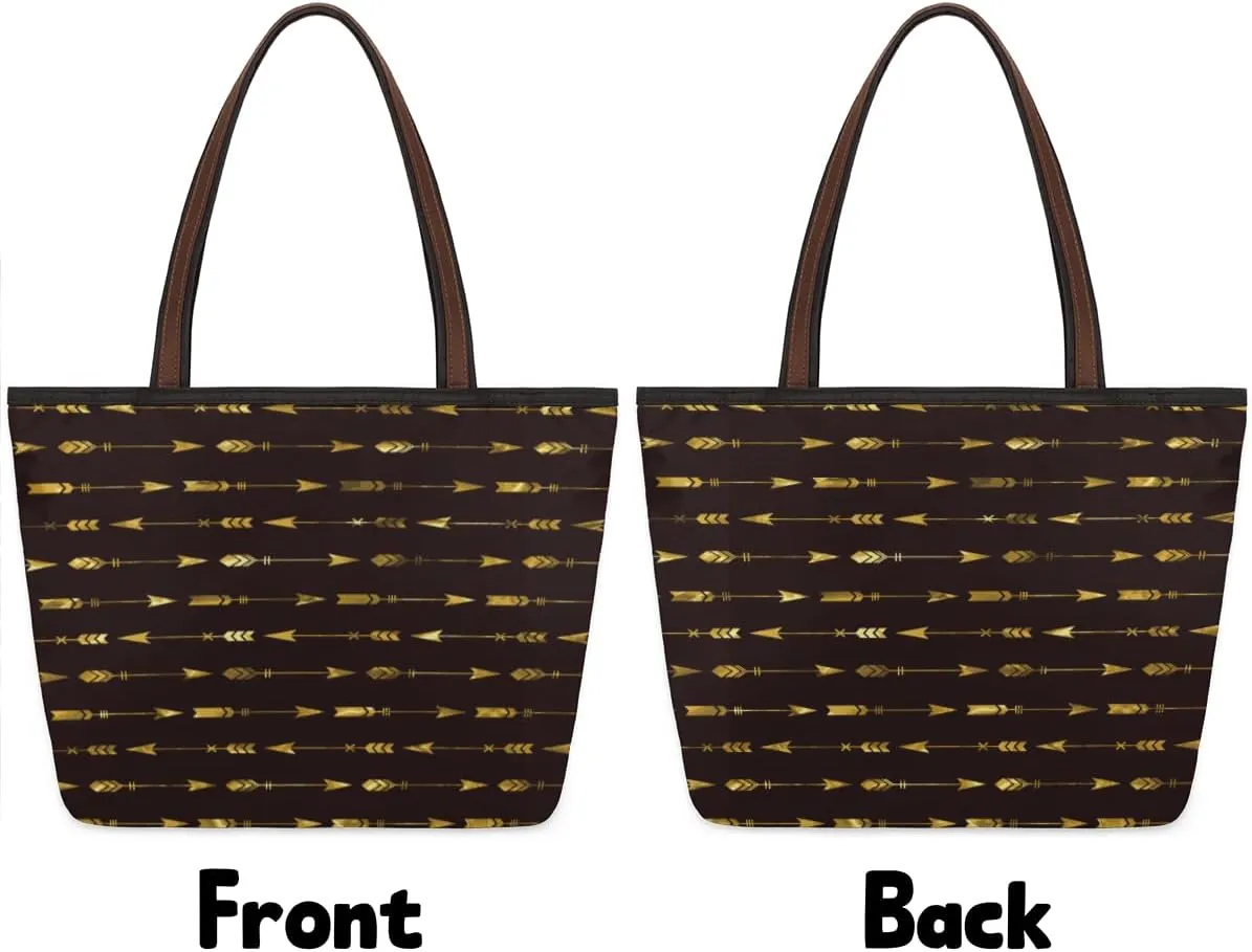 Tote Bag for Women with Zipper Large Capacity Top Handle Casual Shoulder Bag Handbag Reusable Shopping