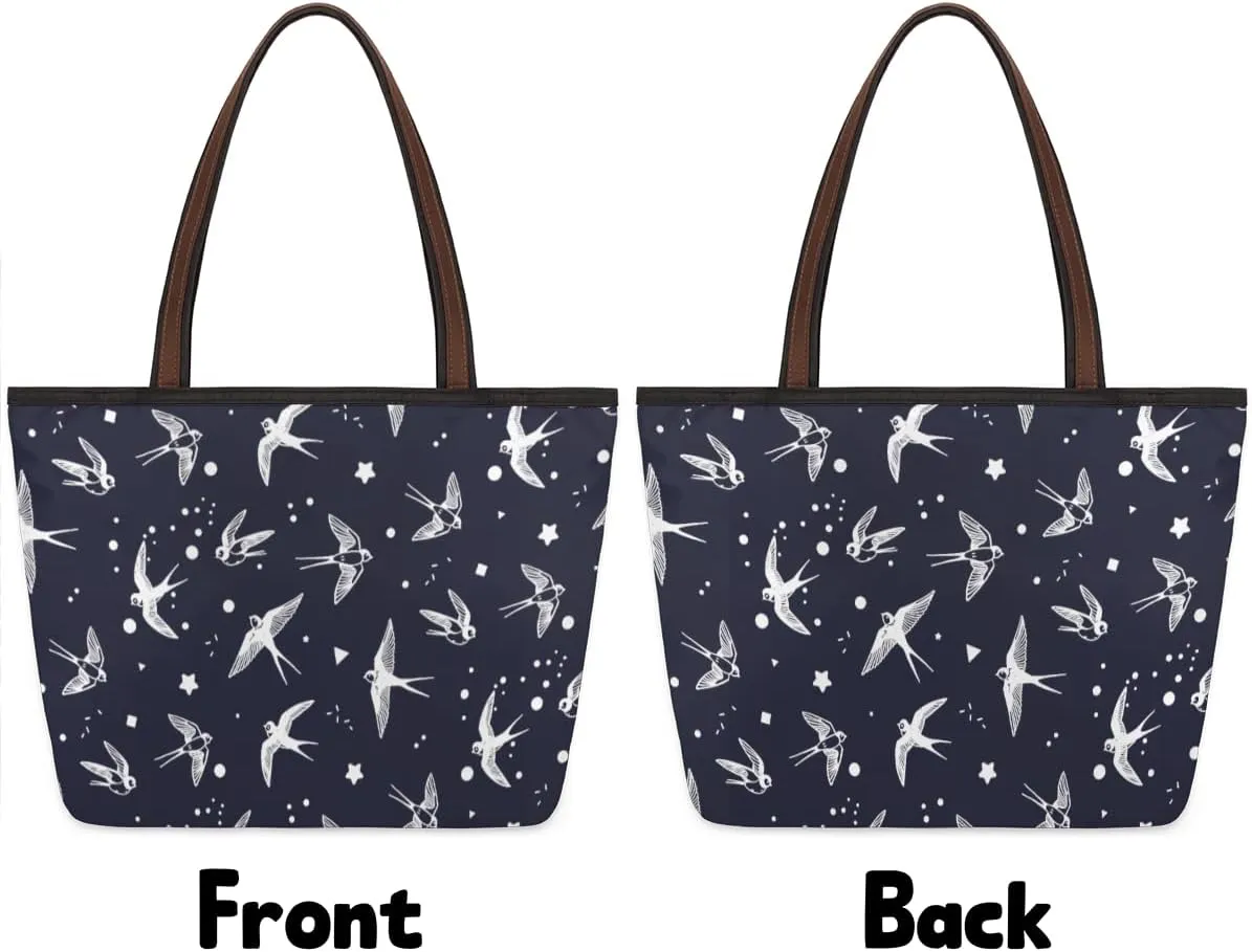 Tote Bag for Women with Zipper Large Capacity Top Handle Casual Shoulder Bag Handbag Reusable Shopping