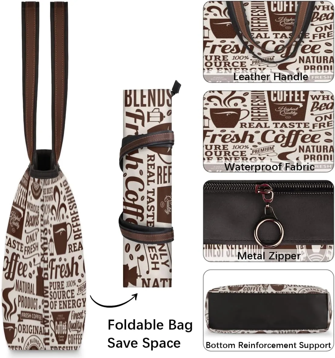 Tote Bag for Women with Zipper Large Capacity Top Handle Casual Shoulder Bag Handbag Reusable Shopping