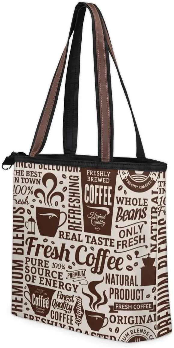 Tote Bag for Women with Zipper Large Capacity Top Handle Casual Shoulder Bag Handbag Reusable Shopping