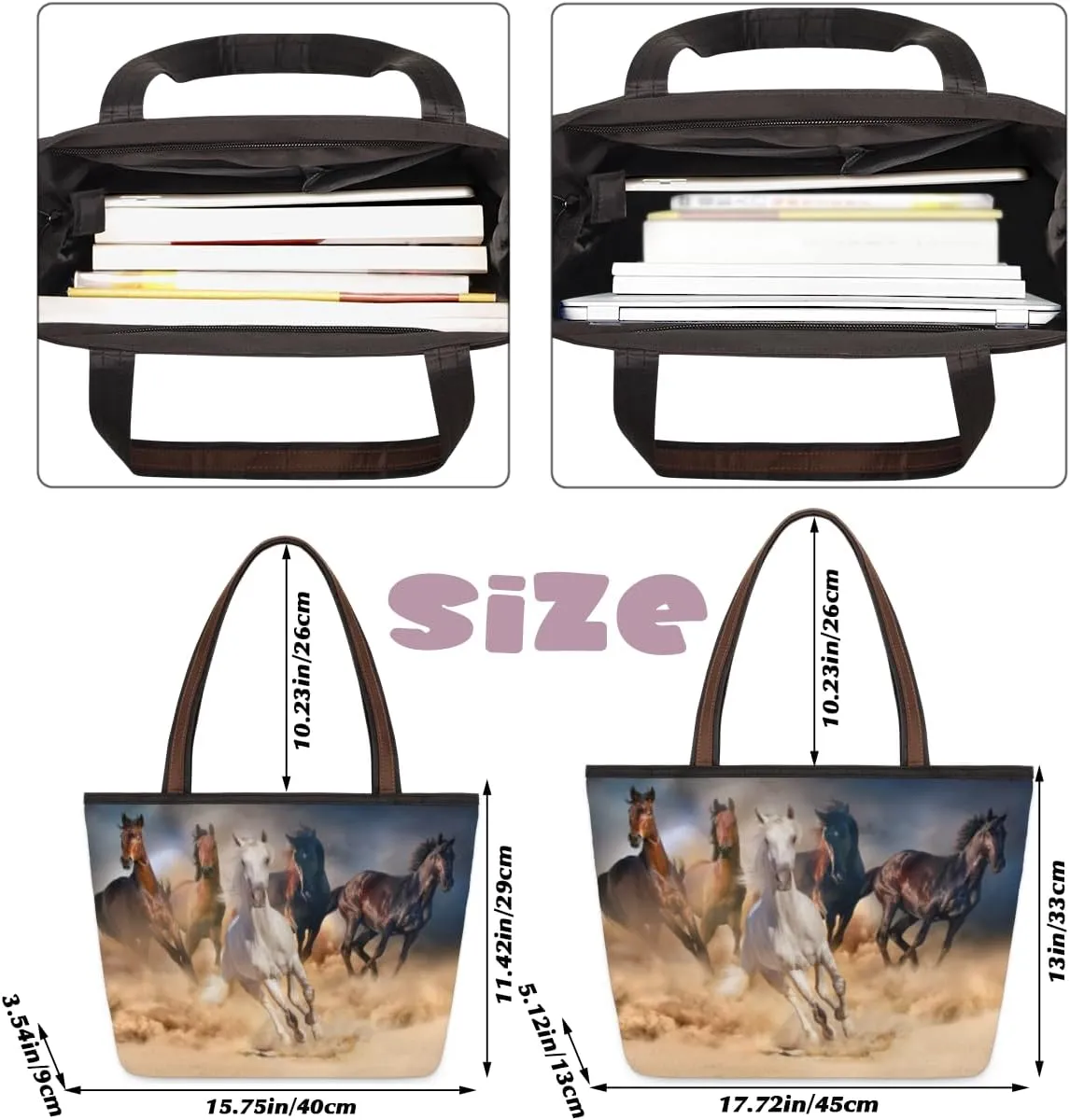 Tote Bag for Women with Zipper Large Capacity Top Handle Casual Shoulder Bag Handbag Reusable Shopping