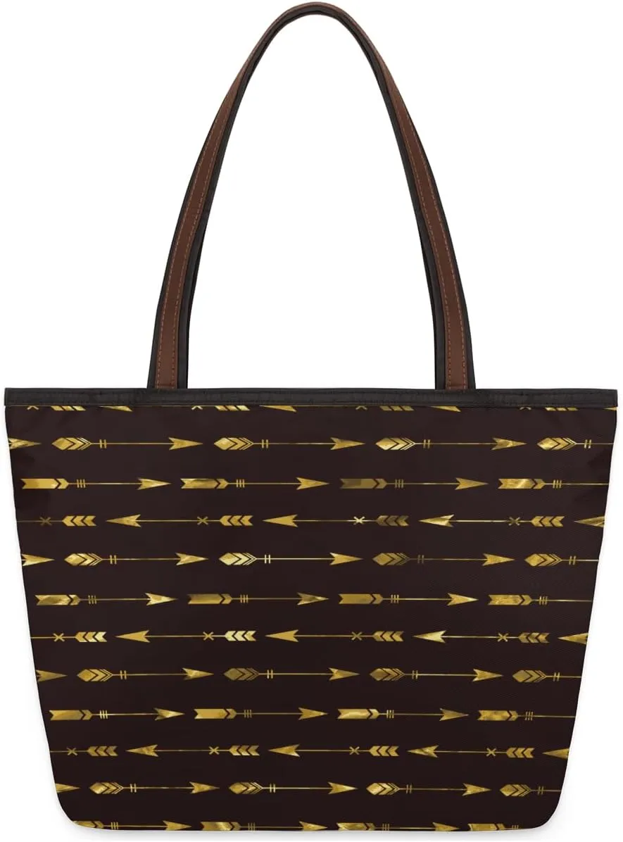 Tote Bag for Women with Zipper Large Capacity Top Handle Casual Shoulder Bag Handbag Reusable Shopping