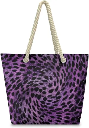 Tote Beach Bag with Rope Top Handle Pool Bag 14.57x4.71x14.17 Large Capacity Travel Handbag for Women Casual