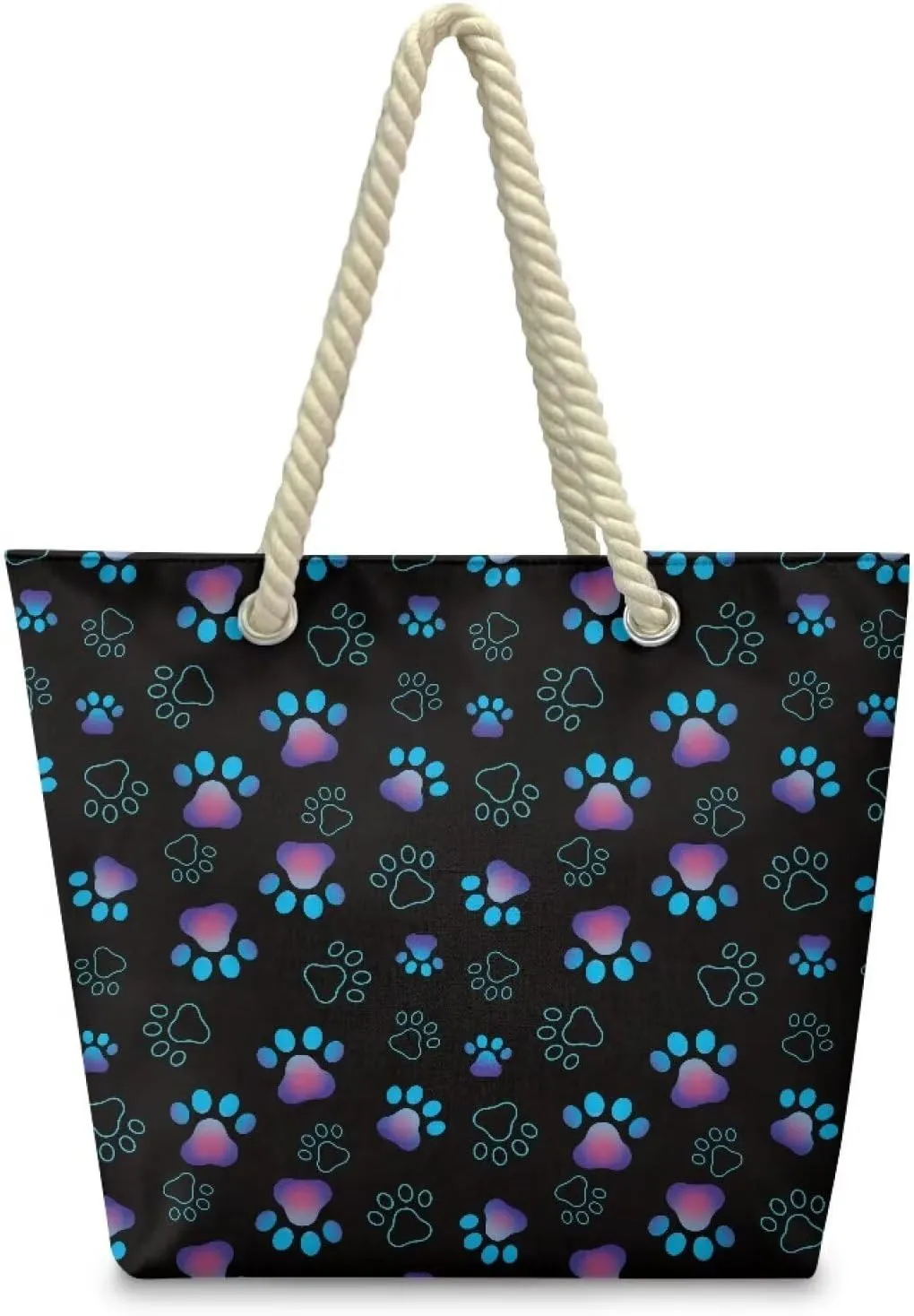 Tote Beach Bag with Rope Top Handle Pool Bag 14.57x4.71x14.17 Large Capacity Travel Handbag for Women Casual