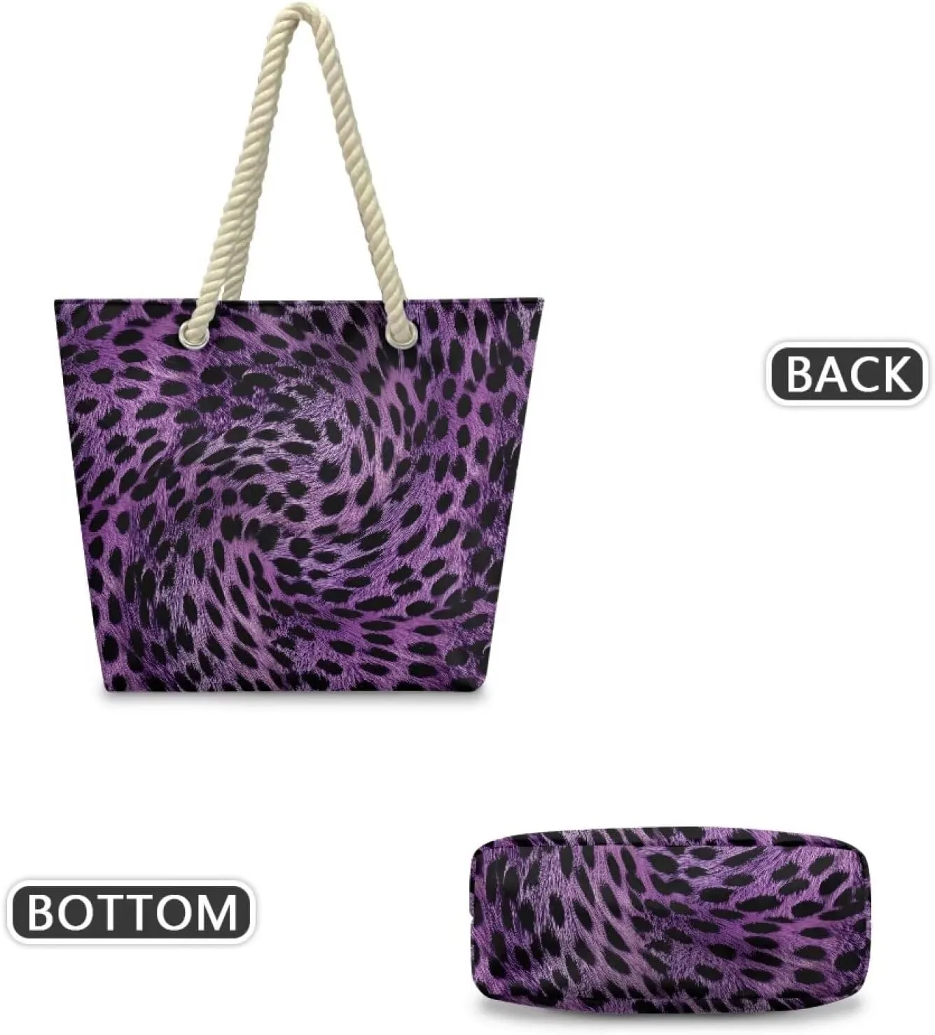 Tote Beach Bag with Rope Top Handle Pool Bag 14.57x4.71x14.17 Large Capacity Travel Handbag for Women Casual