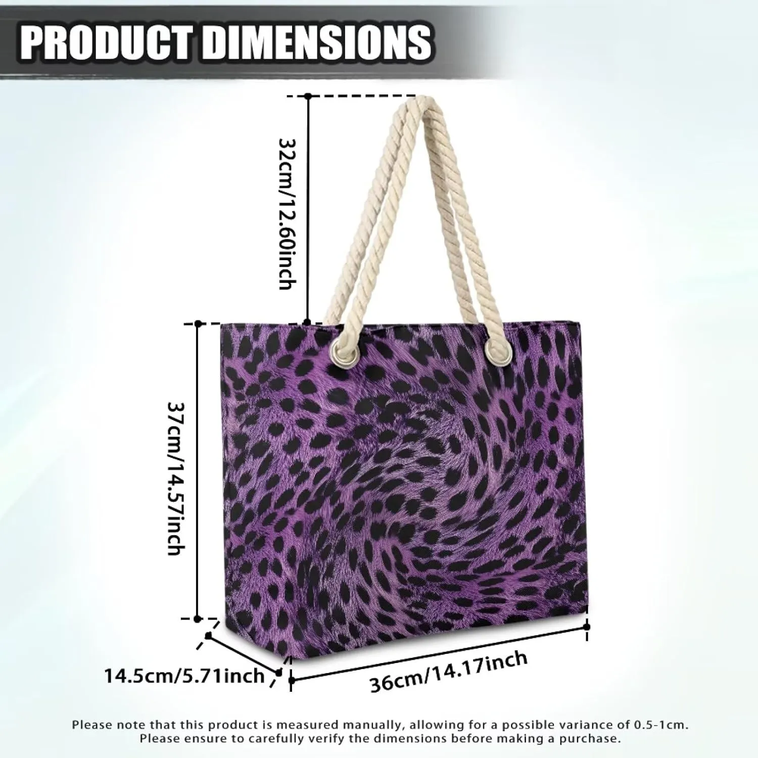 Tote Beach Bag with Rope Top Handle Pool Bag 14.57x4.71x14.17 Large Capacity Travel Handbag for Women Casual
