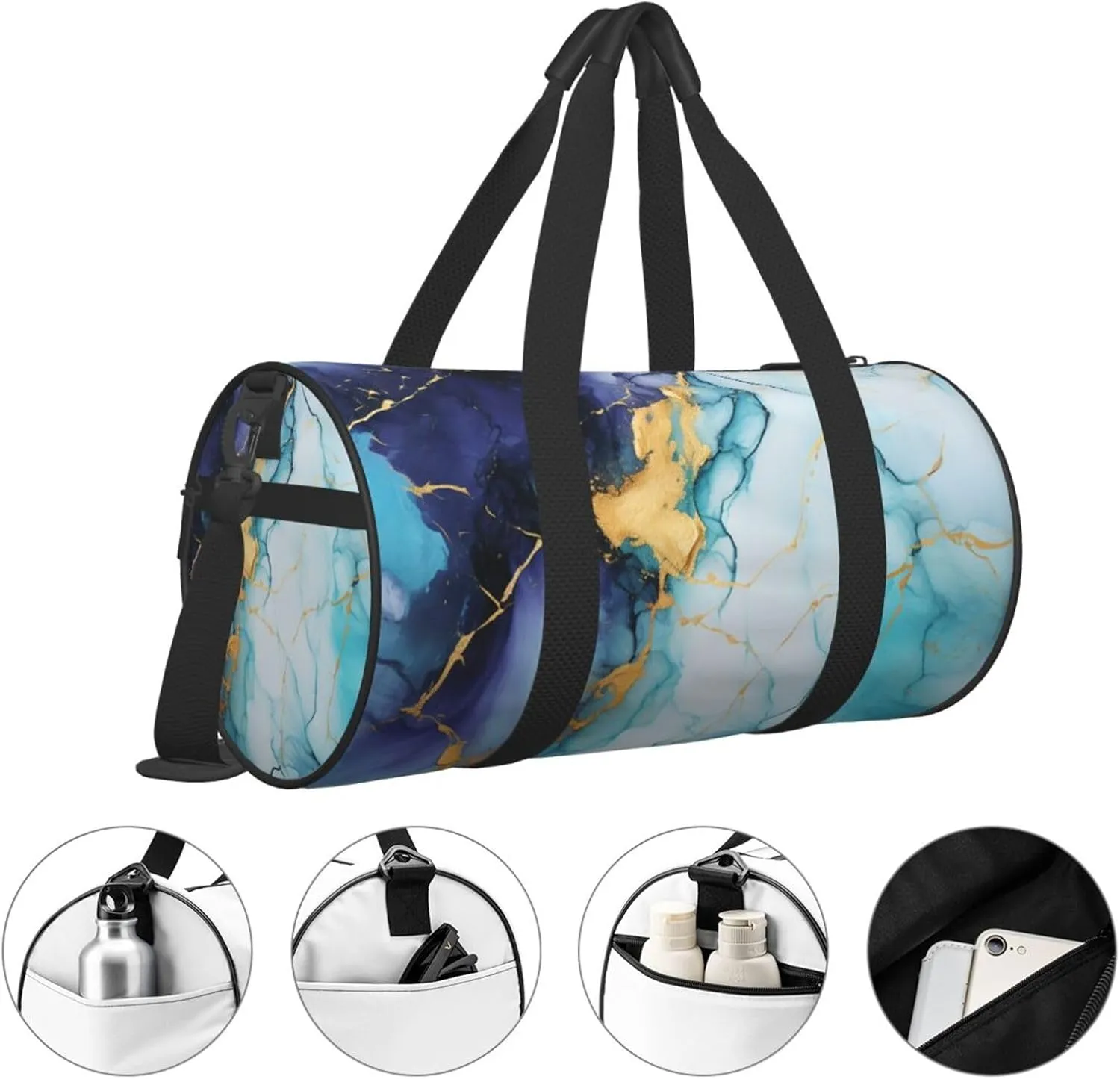 Travel Duffel Bag Marble Texture Weekender Overnight Bag For Men Women Large Capacity Sports Gym Bag Canvas Carry On Tote Bags For Travel Yoga