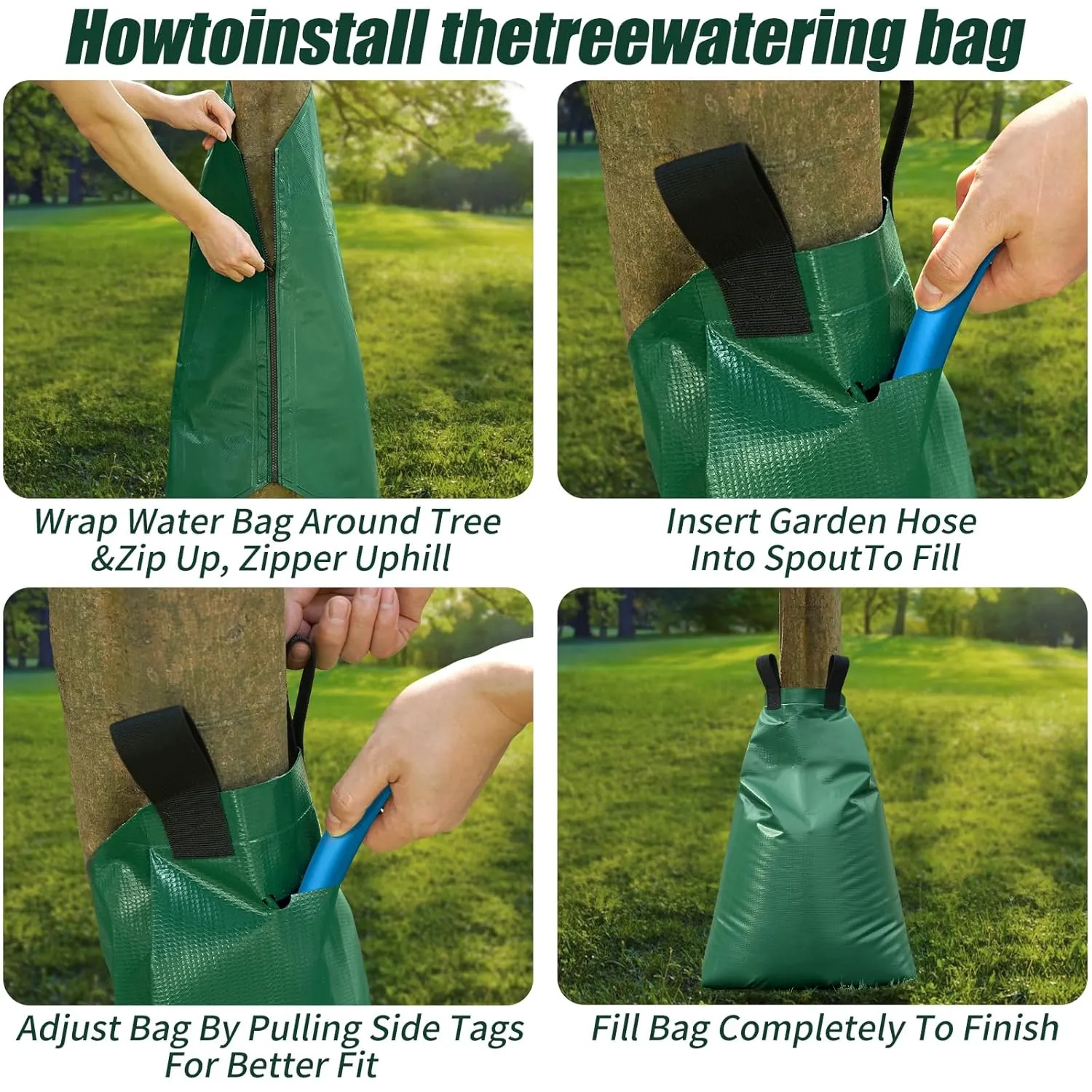 Tree Watering Bags Slow Release:20 Gallon - Reusable Water Bags for Trees - Slow Lrrigation Suitable for Newly Planted or Established Trees in Hot Weather （3 Pack）