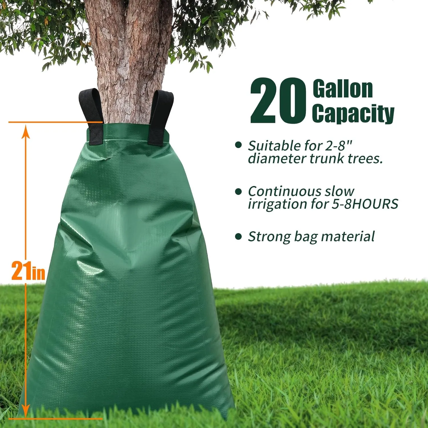 Tree Watering Bags Slow Release:20 Gallon - Reusable Water Bags for Trees - Slow Lrrigation Suitable for Newly Planted or Established Trees in Hot Weather （3 Pack）