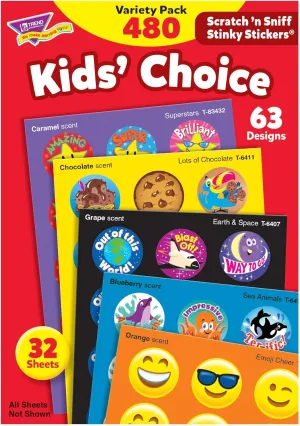 Trend Enterprises: Sweet Scents, Scented Scratch 'N Sniff Stinky Stickers, Fun for Rewards, Incentives, Crafts and as Collectibles, 108 Designs, 30 Sheets Included, for Ages 3 and Up