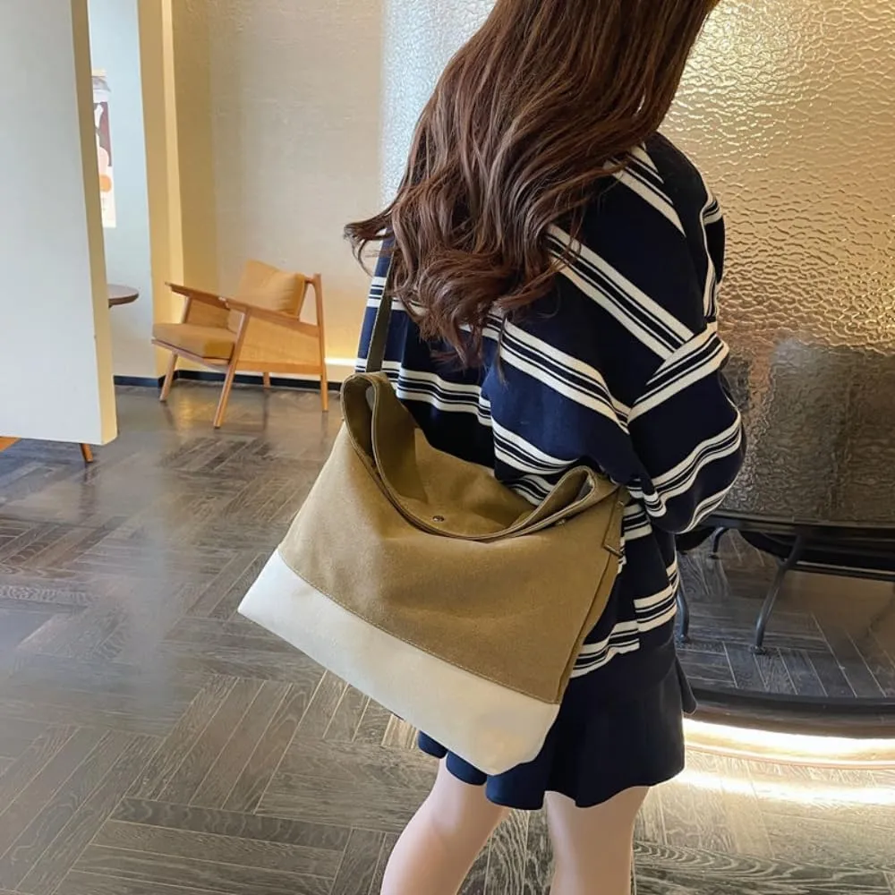 Trendy Canvas Crossbody Bags for Women, Fabric Cotton Tote Shoulder Bag, Mujer Messenger Bag Purse