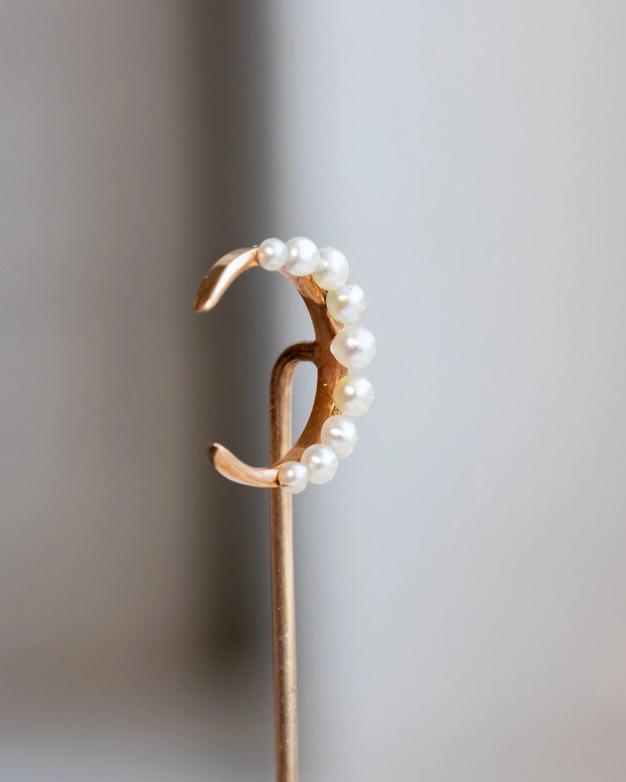 Trio of Antique 10k, 14k, Platinum 1.17 CTW Diamond & Pearl Celestial Stick Pins