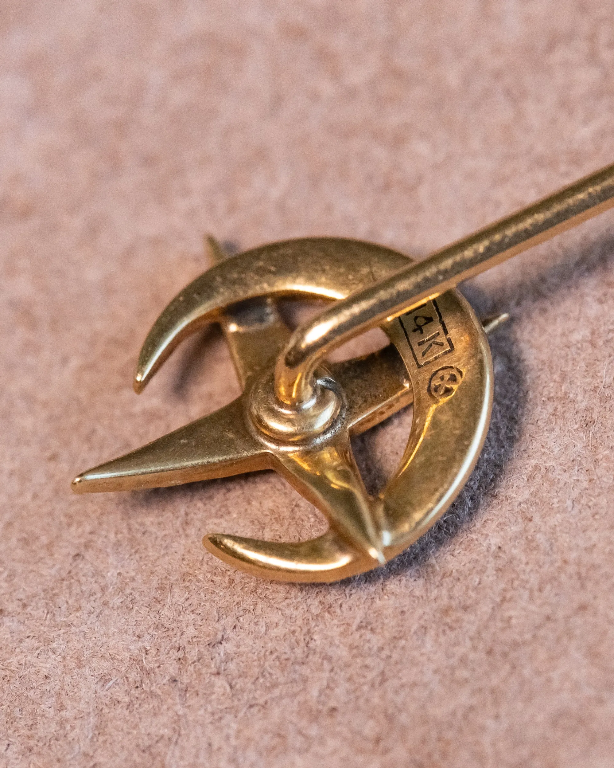 Trio of Antique 10k, 14k, Platinum 1.17 CTW Diamond & Pearl Celestial Stick Pins
