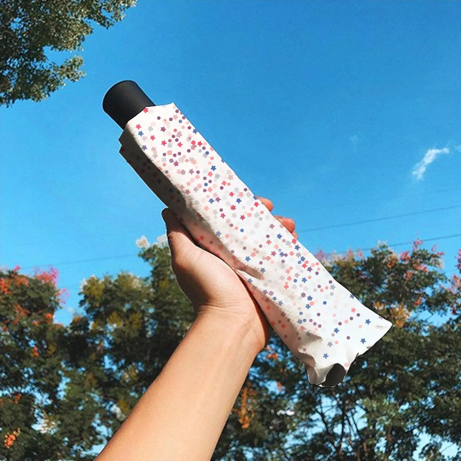 umbrella Travel Umbrella Anti-UV Umbrellas Strong Compact Umbrella,8 Reinforced Fiberglass Ribs Ergonomic Handle,for Men and Women