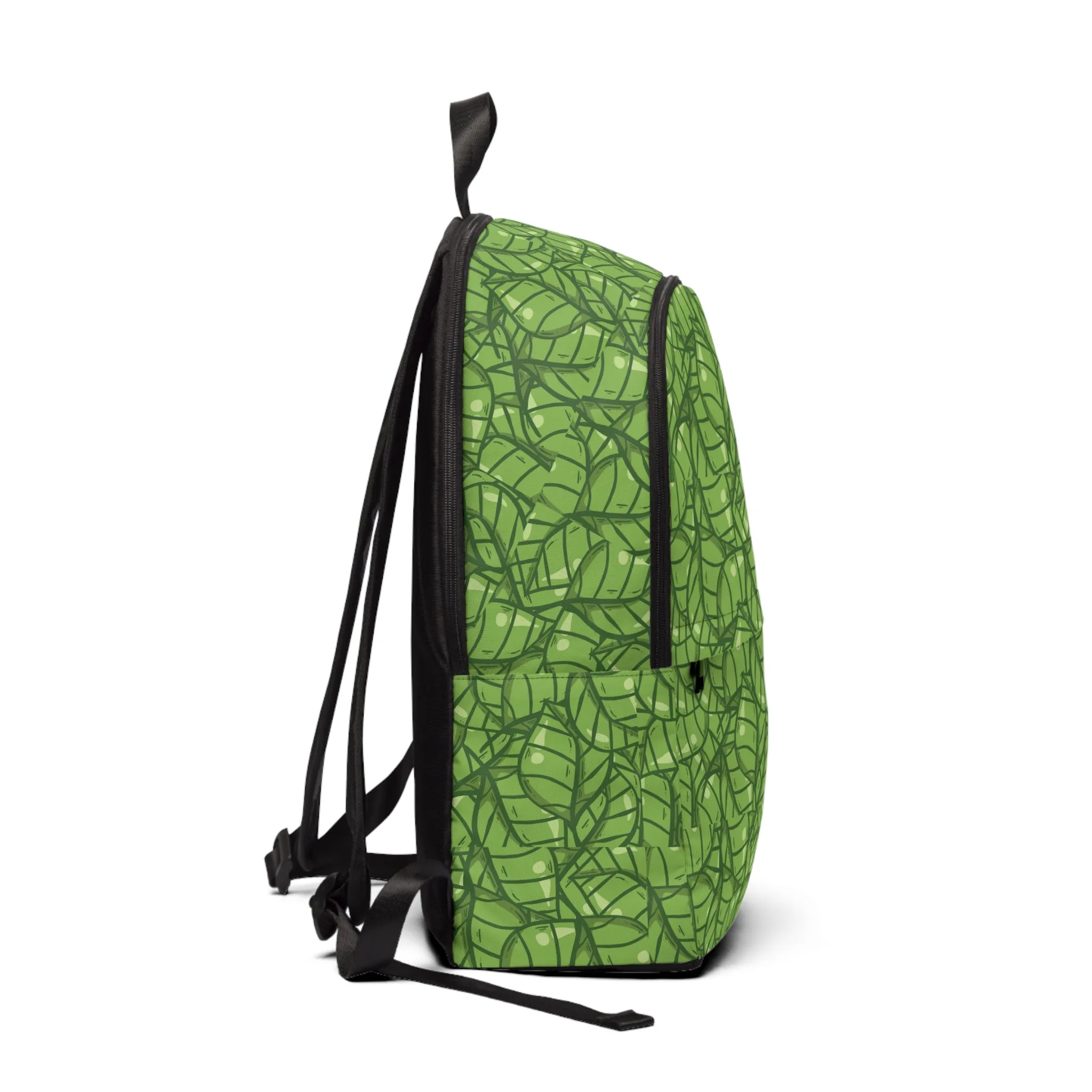 Unisex Fabric Backpack Green Leaves