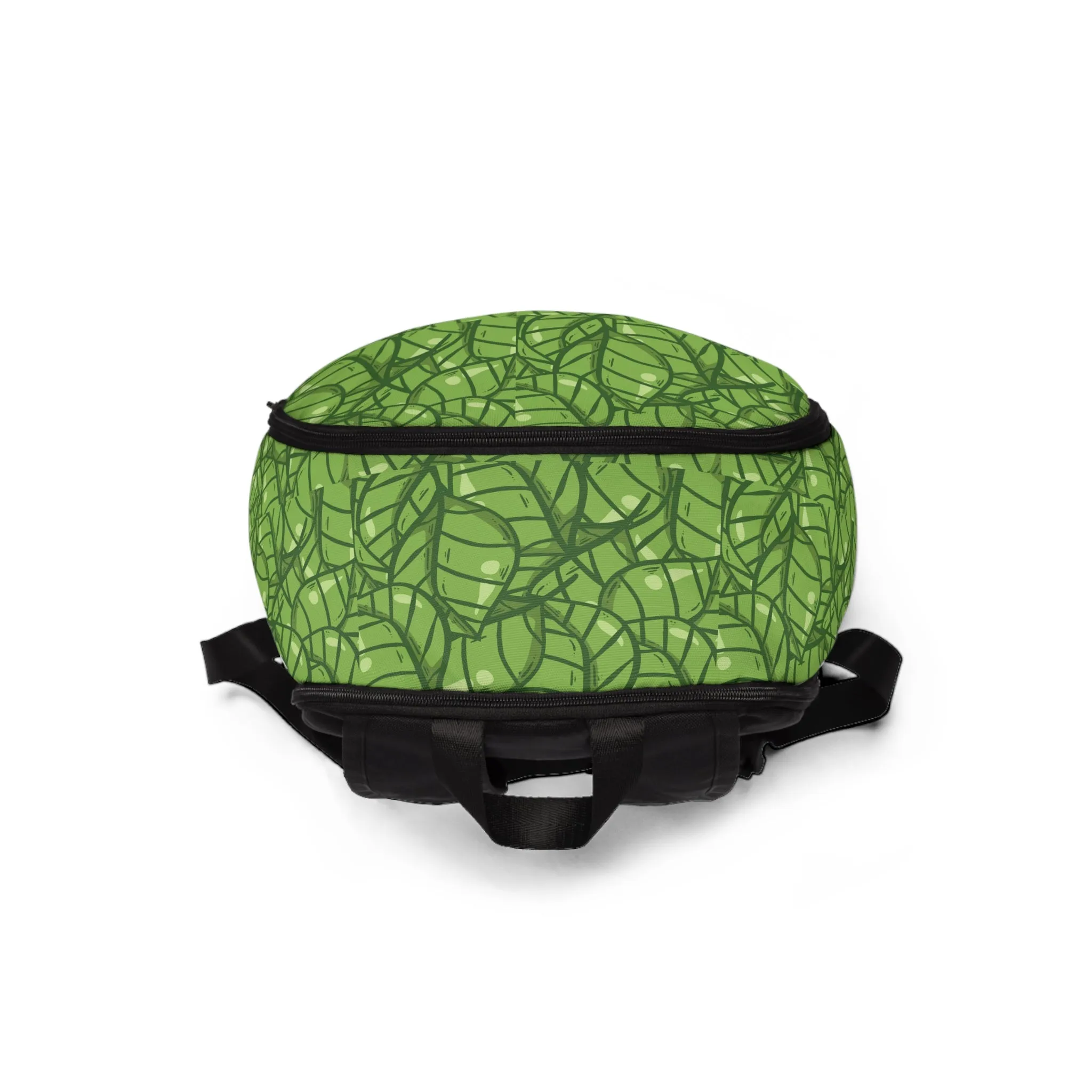 Unisex Fabric Backpack Green Leaves