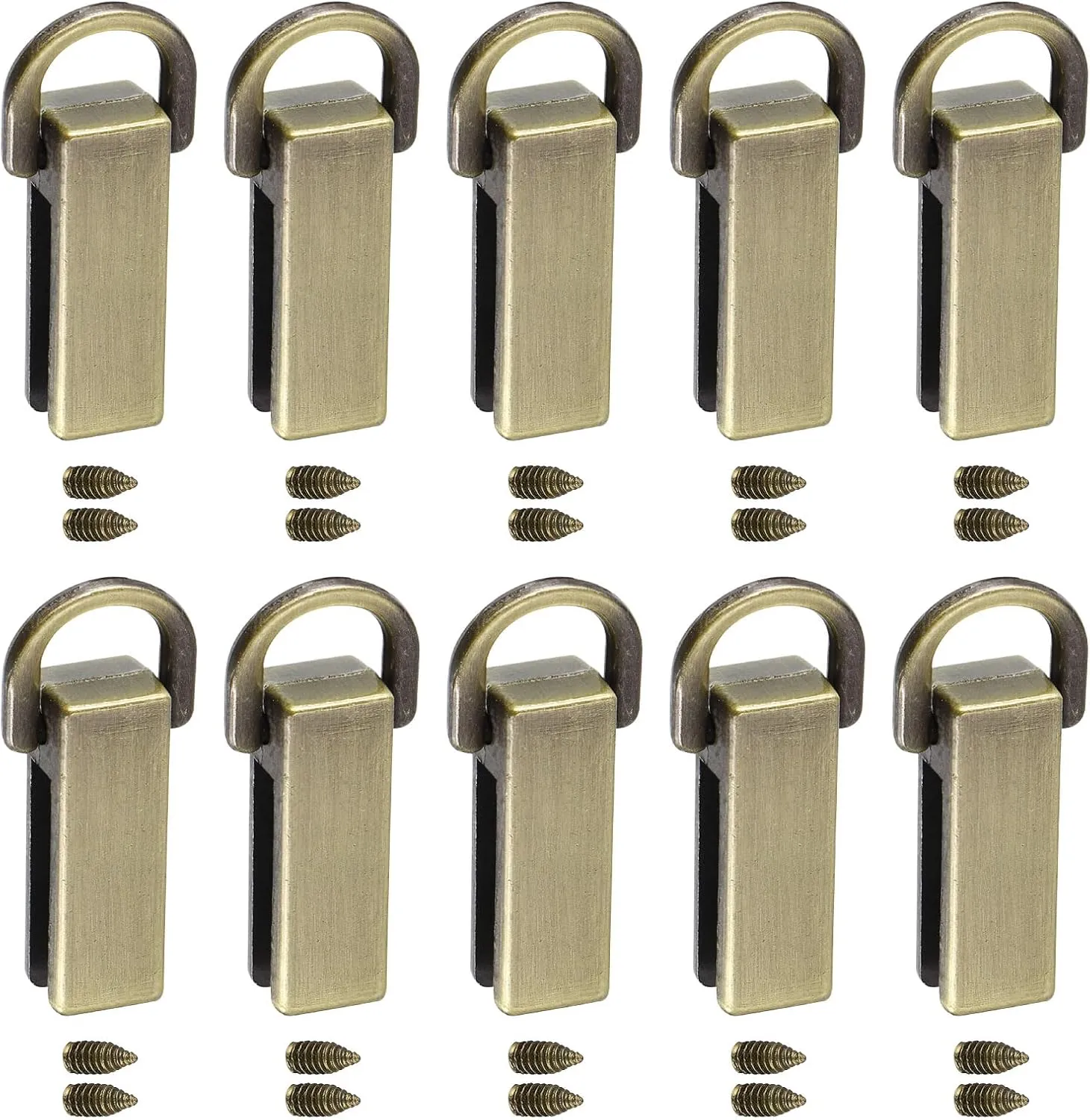 uxcell Bag Side Clip Buckle, 16Pcs 0.28" Metal Suspending Handbag Strap Chain Connector with D Ring for DIY, Purse Crossbody Shoulder (Bronze Tone)