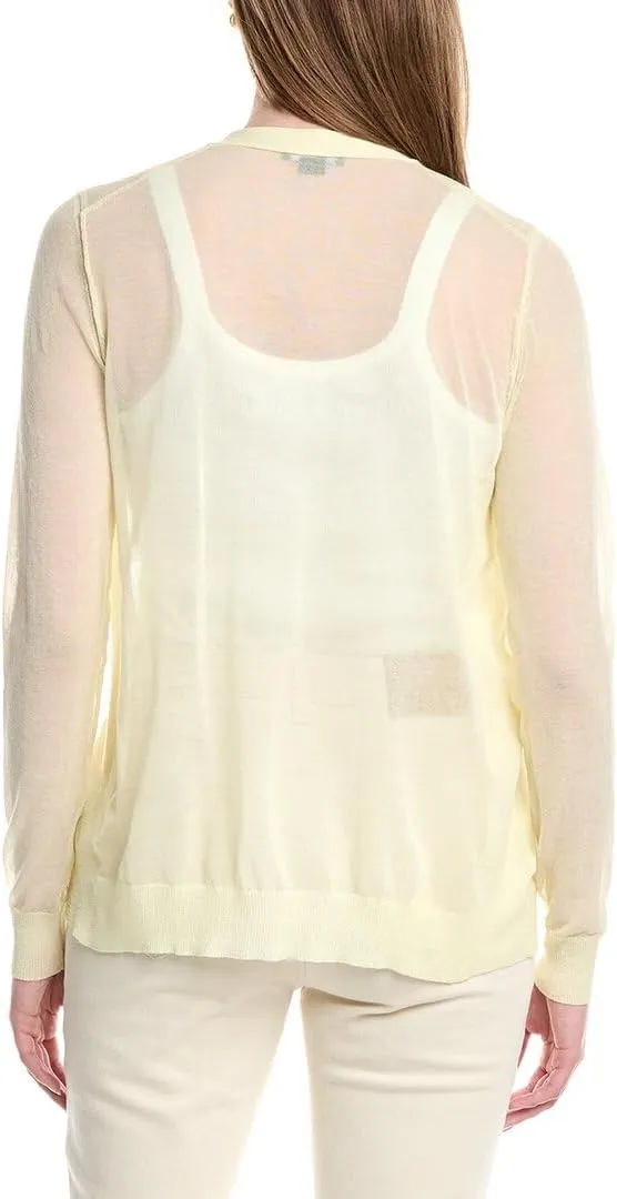V-Neck Button Front Wool-Blend Cardigan