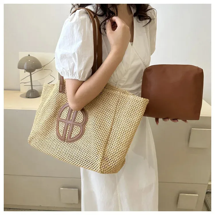 Veloria™ Hollow Straw Shoulder Bag