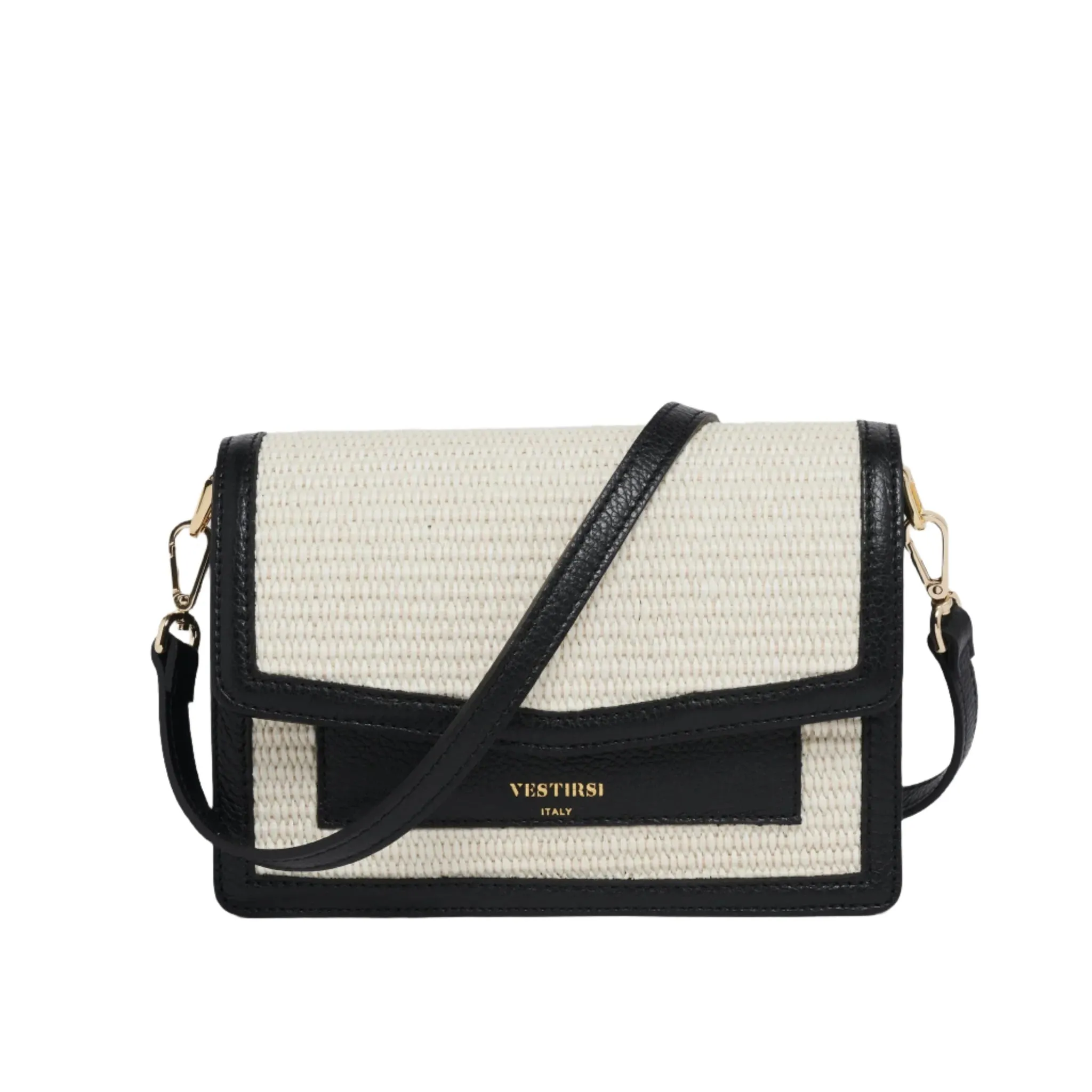 Vestirsi Amelia Black Raffia Bag
