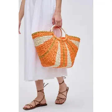 Victoria Straw Summer Beach Top Handle Tote