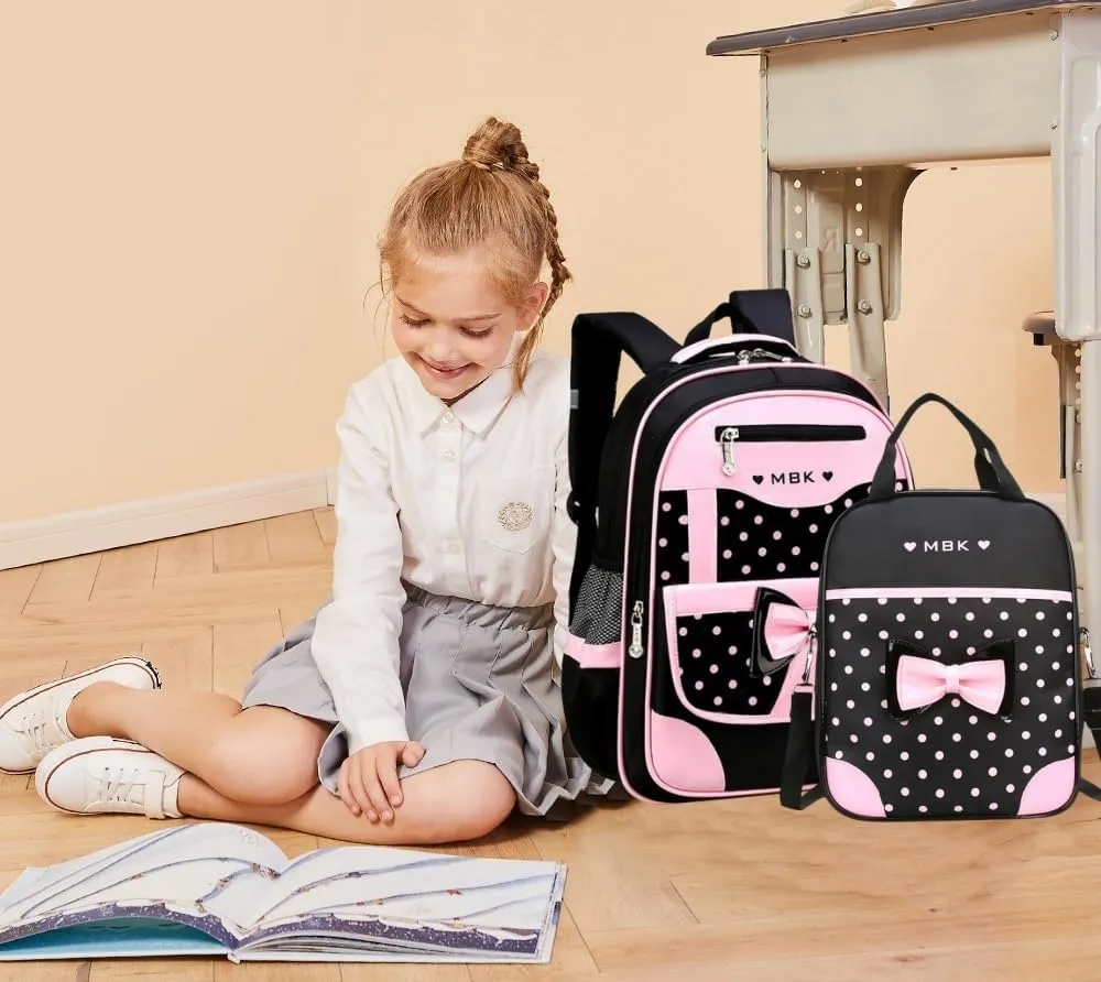 VIDOSCLA School Bags for Girls Cute Bowknot Students Backpack Elementary Princess Bookbag for School