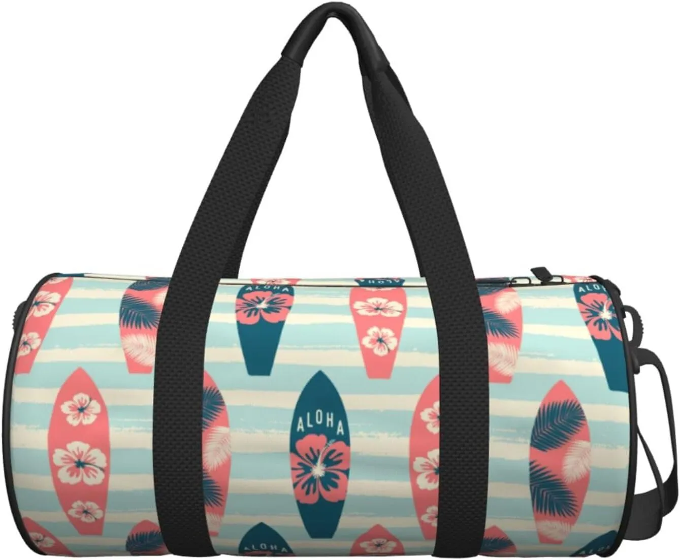 Vintage Surf Boards Round Travel Duffel Bag Large Capacity Gym Sports Bags for Hiking Vacation Trips