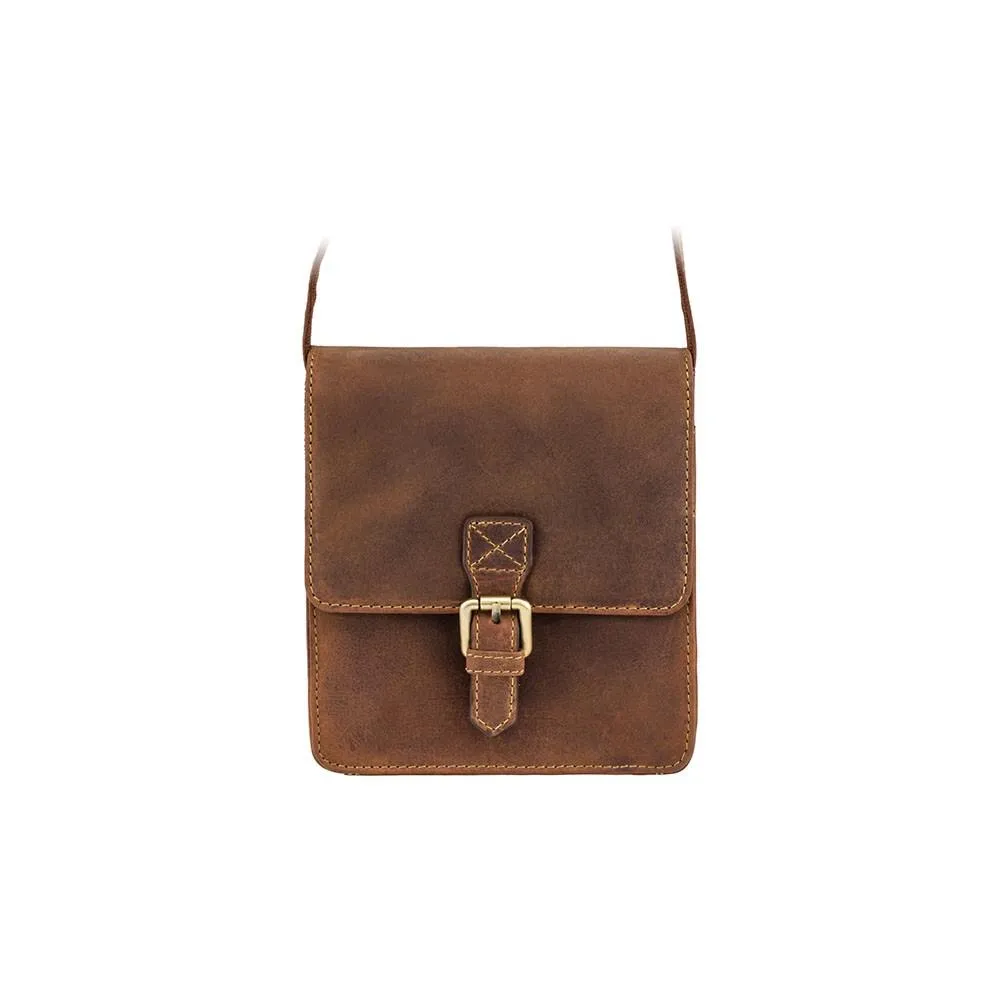 Visconti Leather Mini Satchel Flight Bag - Oil Tan - 18722