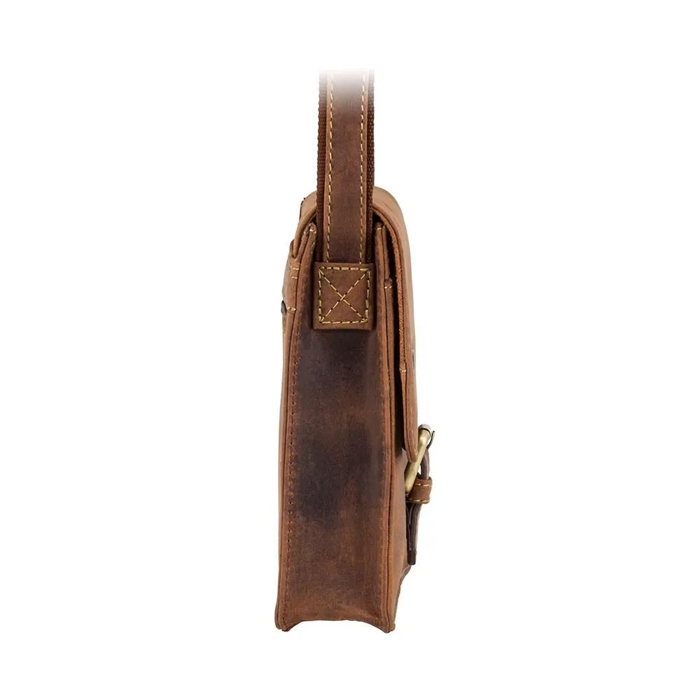 Visconti Leather Mini Satchel Flight Bag - Oil Tan - 18722