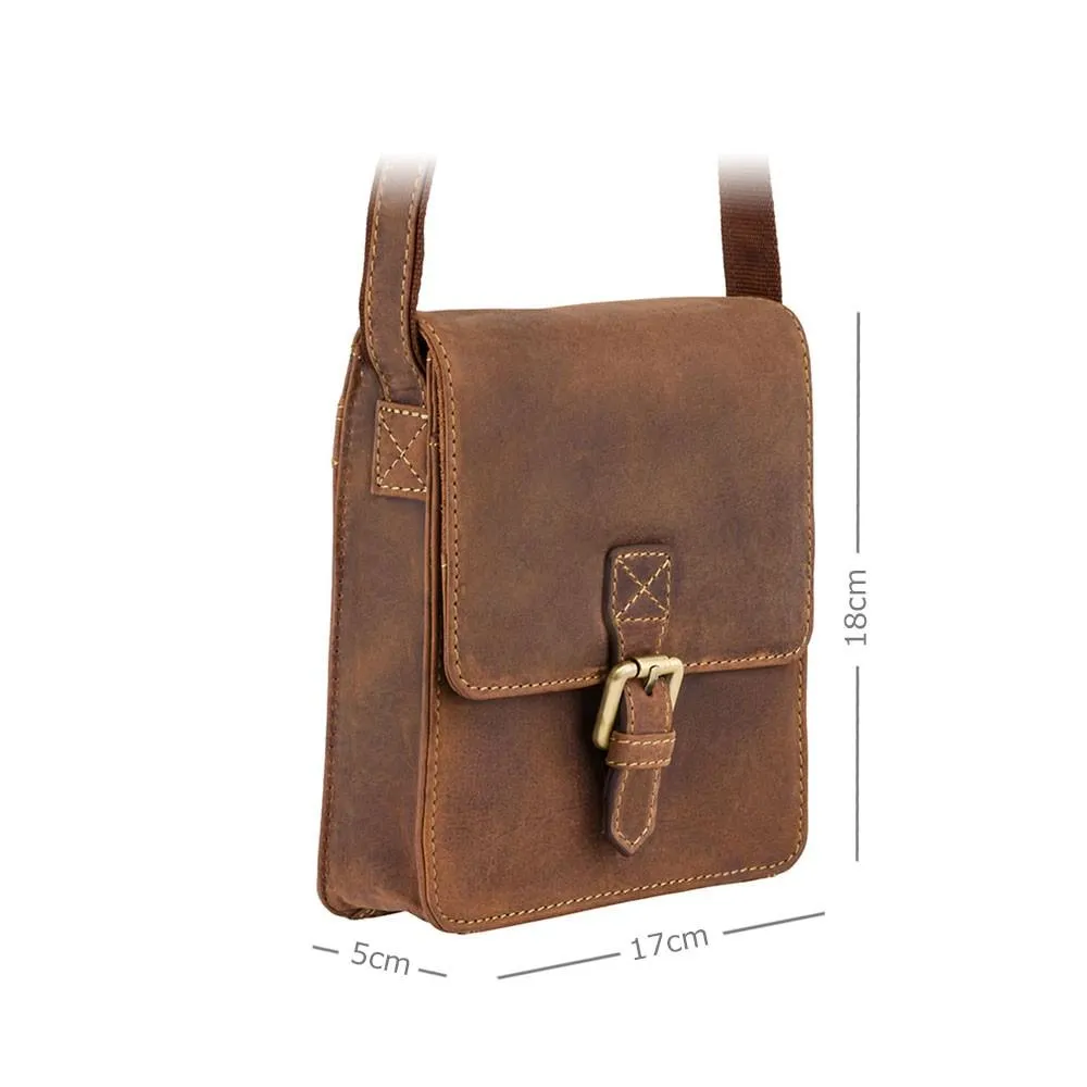 Visconti Leather Mini Satchel Flight Bag - Oil Tan - 18722