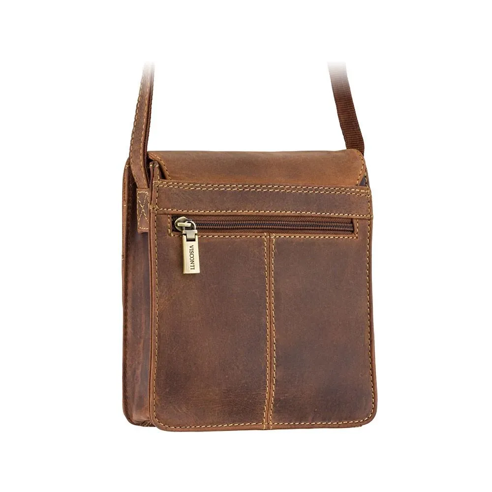 Visconti Leather Mini Satchel Flight Bag - Oil Tan - 18722