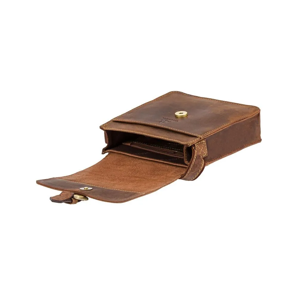 Visconti Leather Mini Satchel Flight Bag - Oil Tan - 18722